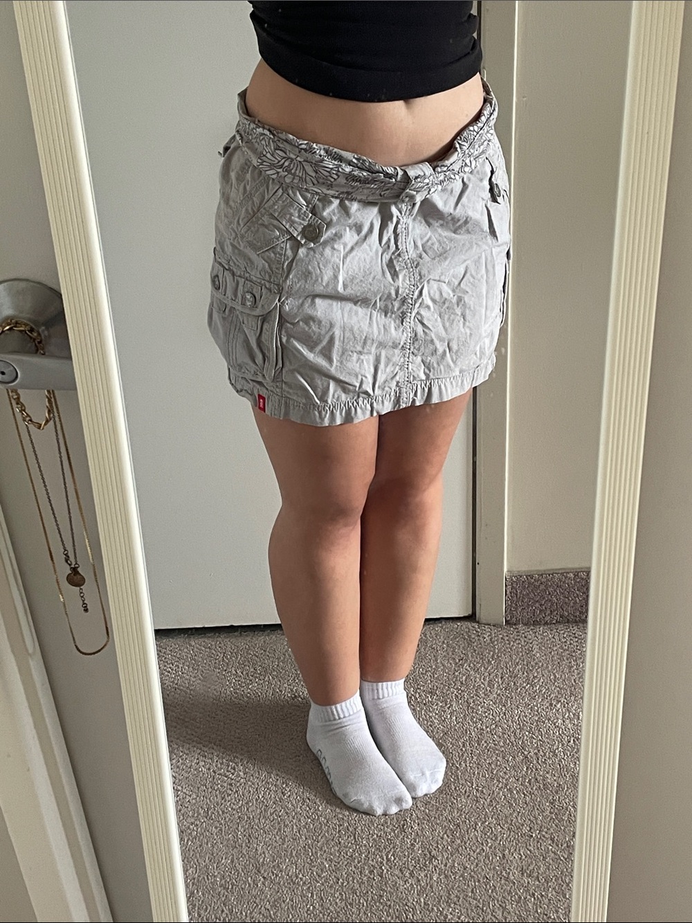 Esprit Light Gray Cargo Mini Skirt